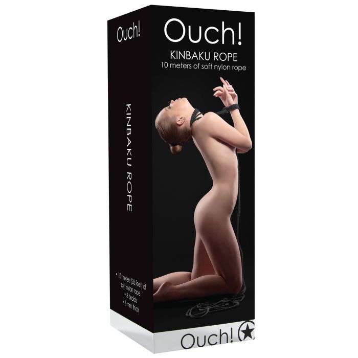 Shots Ouch Kinbaku Rope - Black by Bondage & Fetish Toys