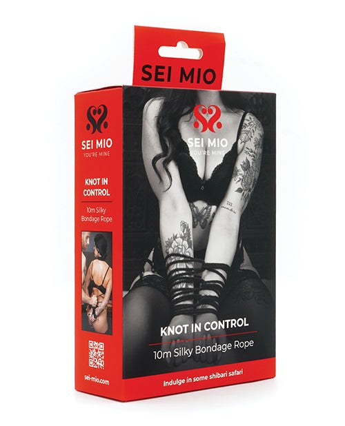 Sei Mio Knot in Control 10M Silky Bondage Rope - Black by Bondage & Fetish Toys