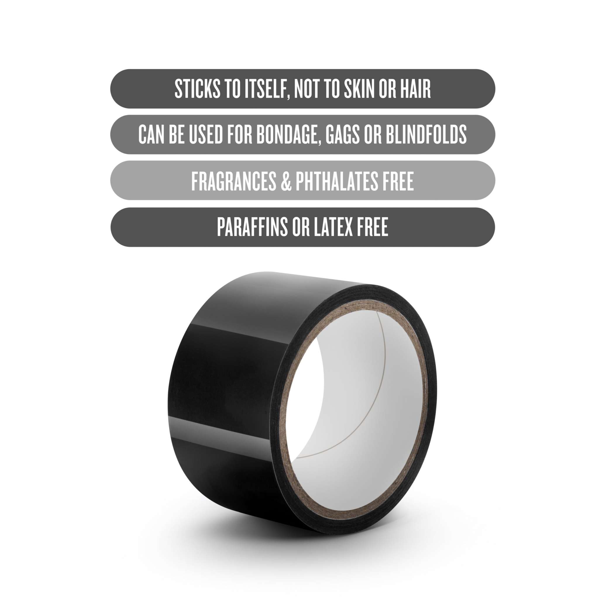 Temptasia - Bondage Tape - 60 Feet - Black by Bondage & Fetish Toys