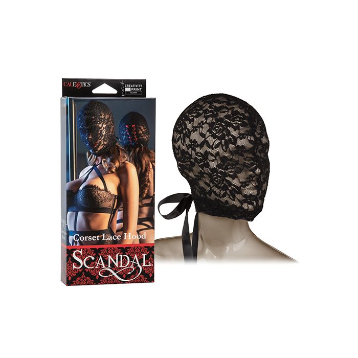 Scandal Corset Lace Hood - Black by Bondage & Fetish Toys