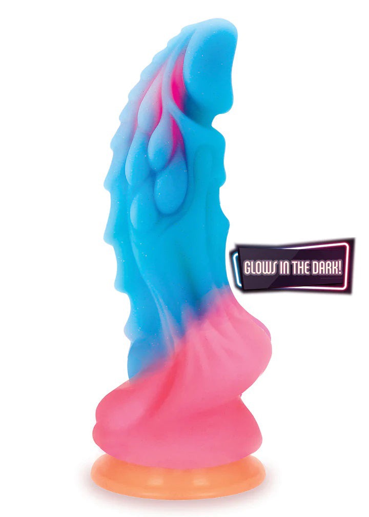 Alien Nation Dragon multicolor silicone glow in the dark creature dildo with suction base