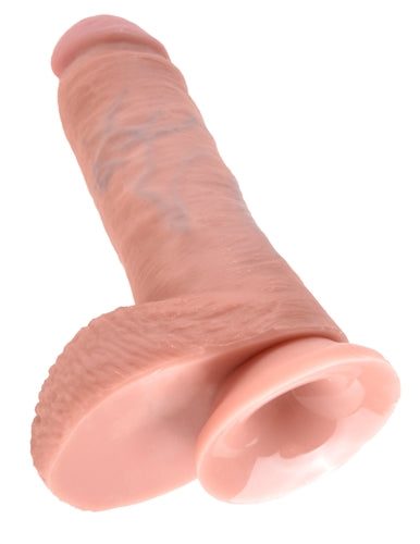 King Cock Collection realistic dildo with textured veins, defined head, suction-cup base for hands-free use, body-safe material