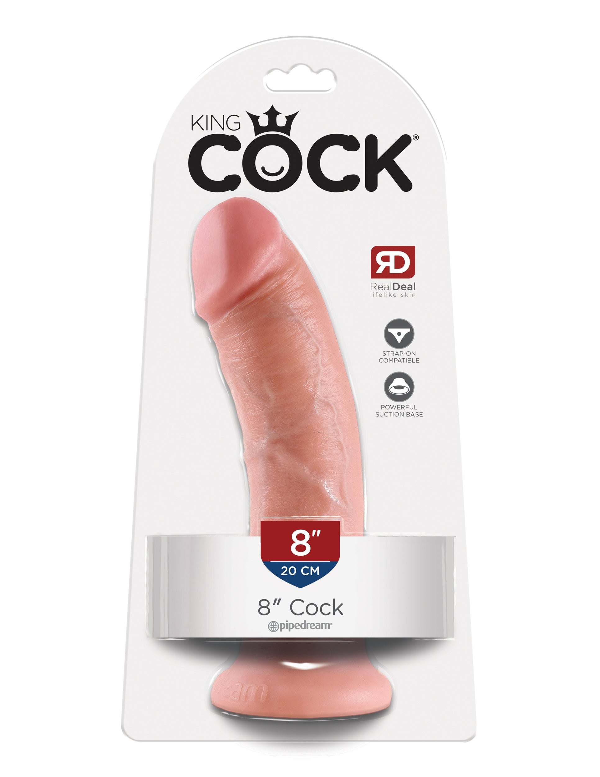 King Cock Collection realistic 8-inch dildo with suction base and lifelike texture