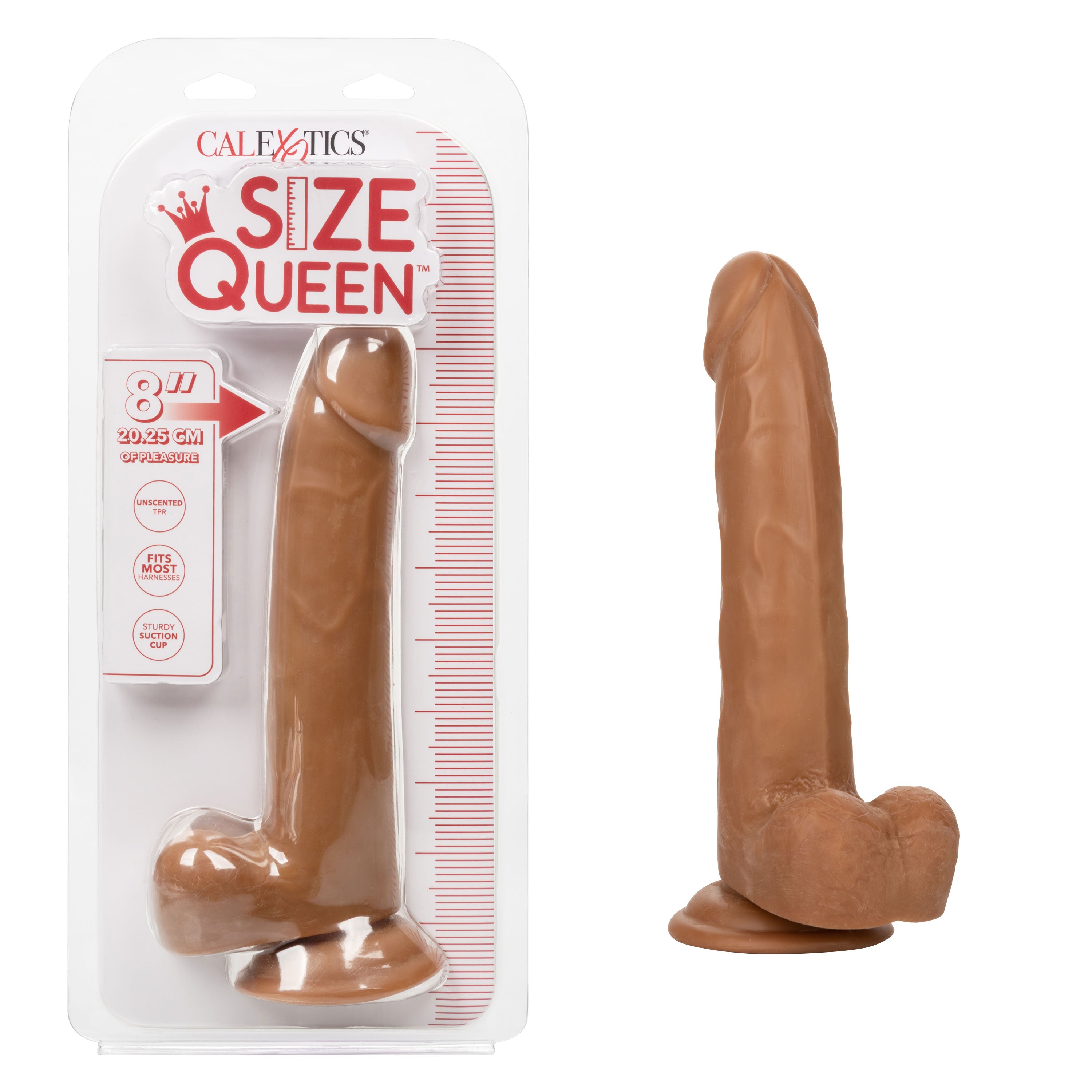 Size Queen 8 inch/20.25 Cm - Brown by Anal Toys & Stimulators