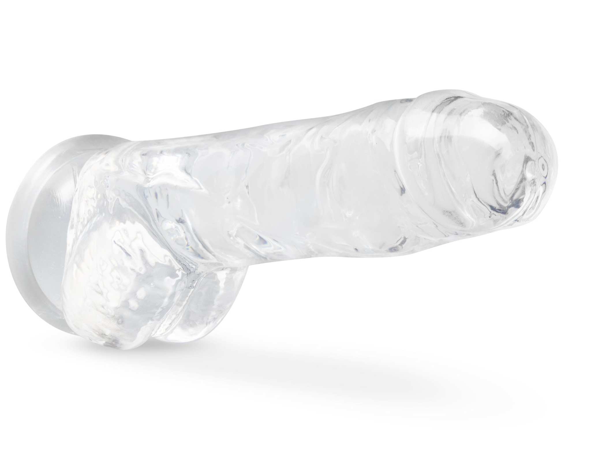 Naturally Yours 8 inch crystalline dildo with suction cup base in clear diamond design