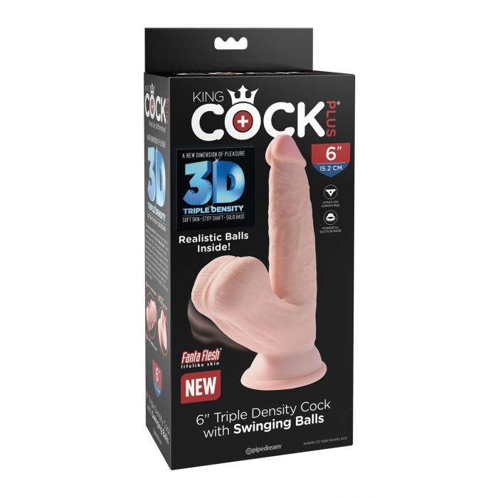 King Cock Plus Triple-Density Cock w/Swinging Balls Dildo for Intense Realistic Play by Dildos & Dongs