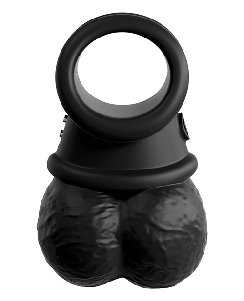 King Cock Elite The Crown Jewels Vibrating Swinging Balls - Black by Dildos & Dongs