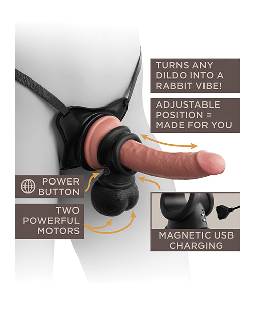 King Cock Elite The Crown Jewels Vibrating Swinging Balls - Black by Dildos & Dongs