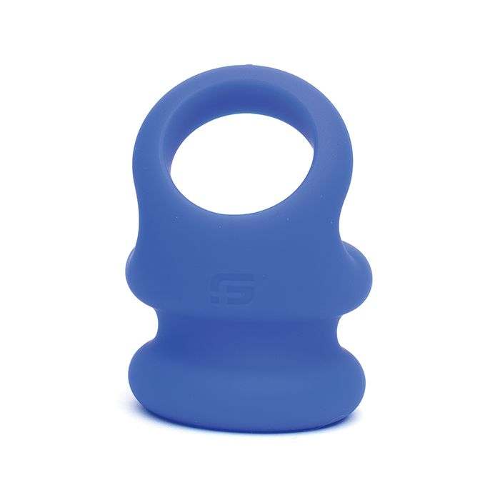 Blue Sport Fucker Switch Hitter silicone cock ring and ball stretcher for versatile athletic pleasure play