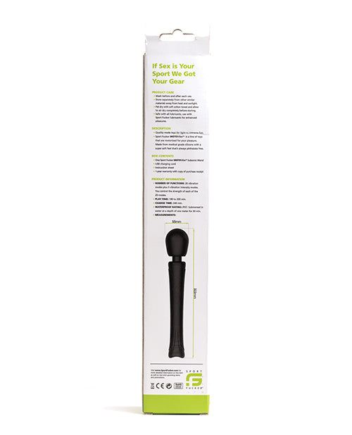 Sport Fucker Motovibe SubSonic Wand black medical-grade silicone with 20 vibration modes and waterproof design