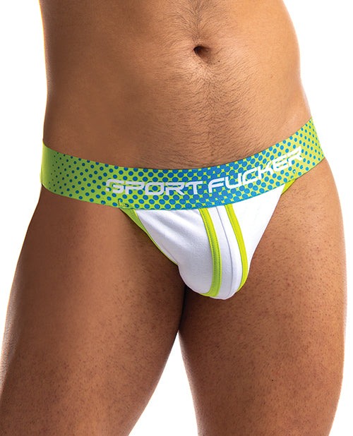 Sport Fucker Jersey men's athletic mesh jockstrap with bold waistband and breathable cotton blend fabric
