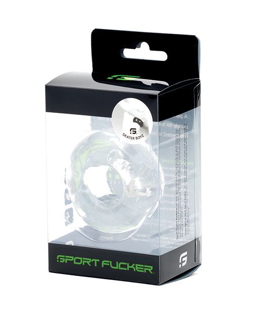 Clear Sport Fucker Skater Boyz cock ring in retail packaging for enhanced intimate pleasure