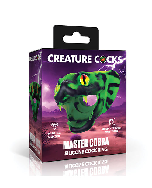 Creature Cocks Master Cobra Silicone Cock Ring - Green by Cock & Balls