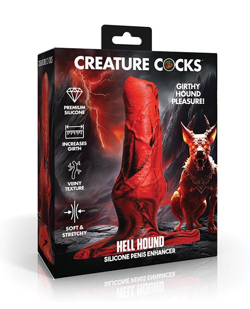 Creature Cocks Hellhound Silicone Penis Enhancer - Red/Black by Cock & Balls