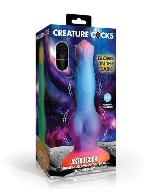 Creature Cocks - Vibrating Space Cock Glow-in-the-Dark Silicone Dildo w/Remote by Anal Toys & Stimulators