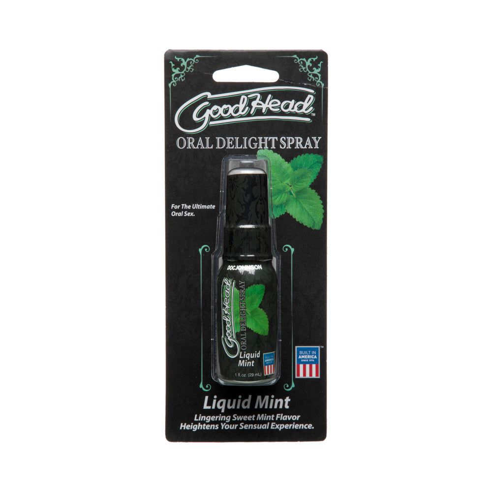GoodHead Oral Delight Spray Liquid Mint 1oz pump bottle with mint flavor for oral play
