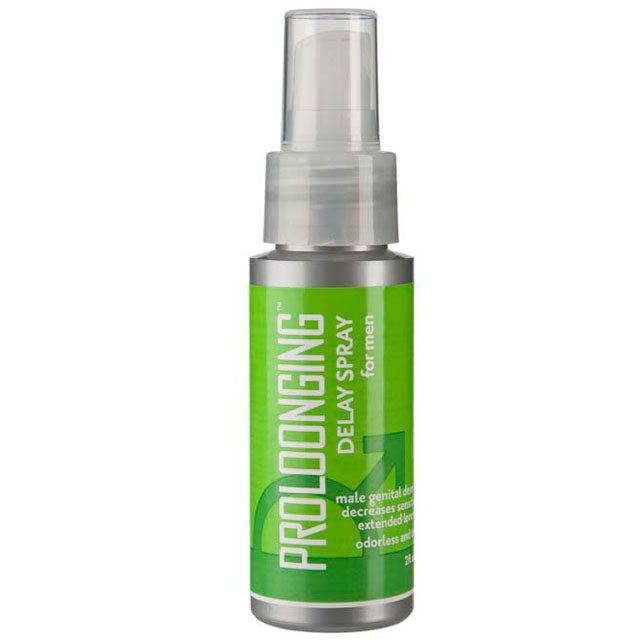 1oz Prolonging Spray delay spray for men with green label and clear cap