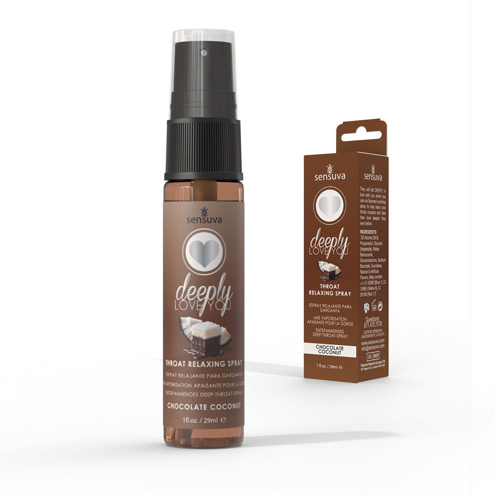 Sensuva Deeply Love You Throat Relaxing Spray Chocolate Coconut 1 oz. by Sexual Enhancers