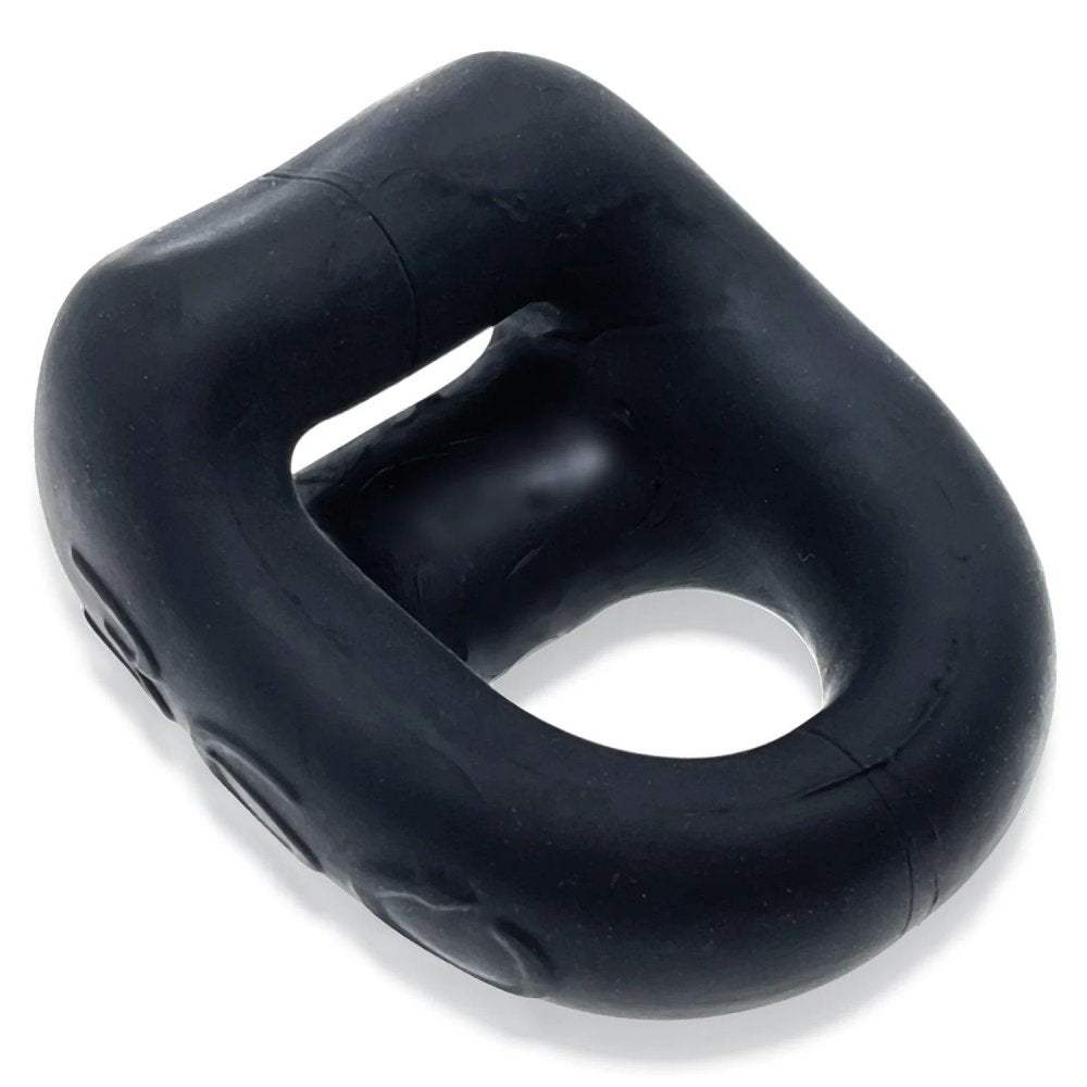OxBalls 360 Dual-Use Cockring Plus silicone ring in night black with smooth velvety finish and dual-function design