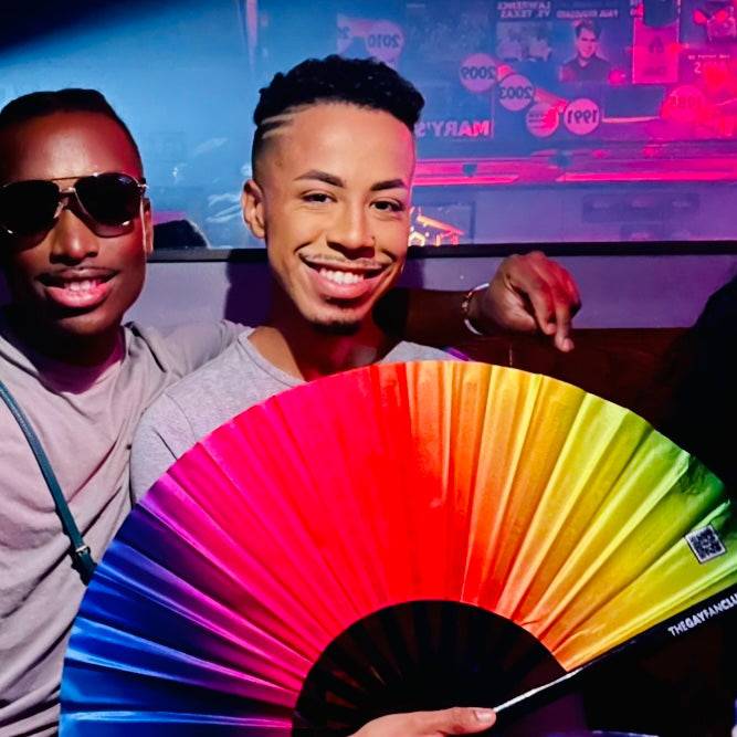 Rainbow Rave Fan by Hand Fan