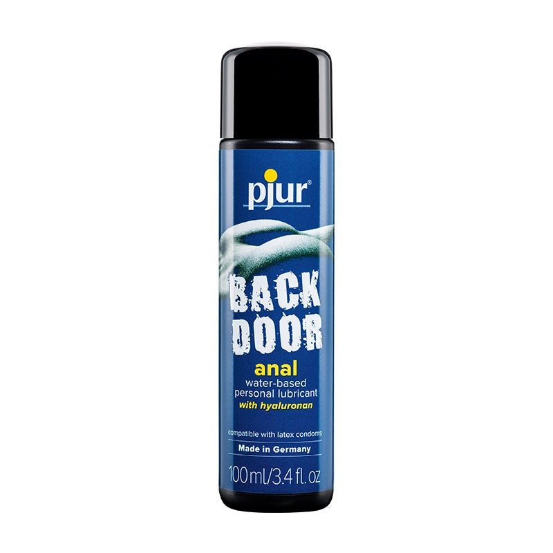 Pjur Back Door Water-Based Lubricant bottle, 100ml, designed for smooth and comfortable anal use.