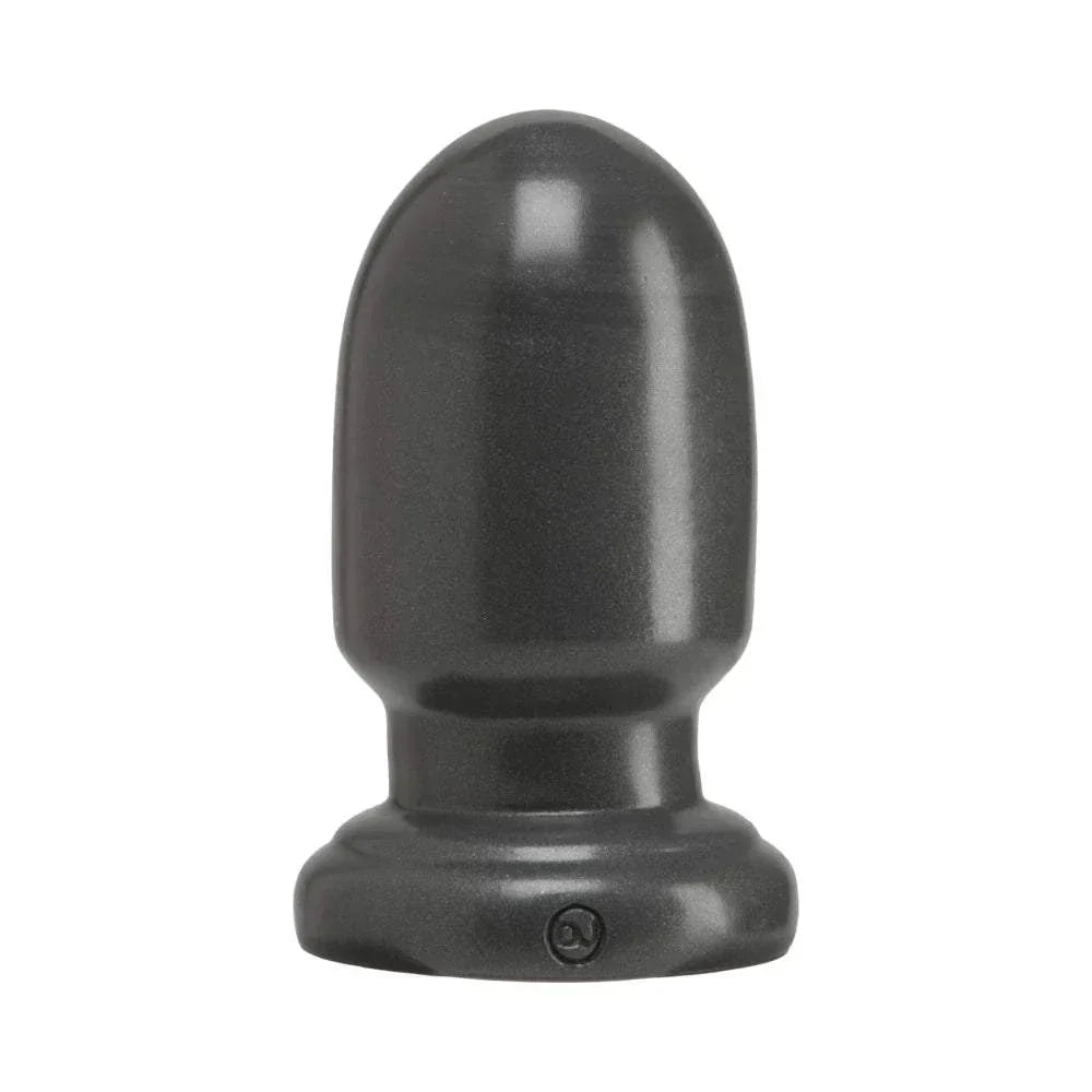 American Bombshell Shellshock Small in gun metal PVC with flat base for stability.