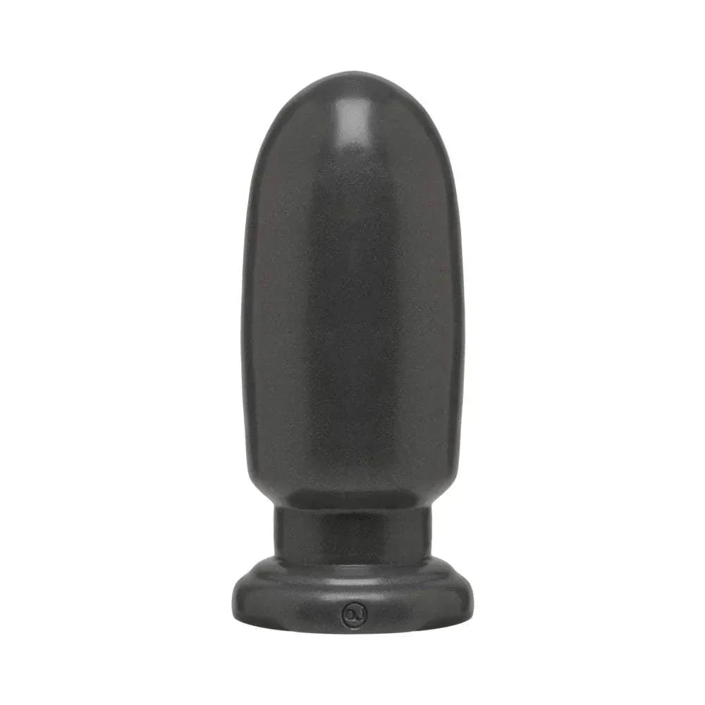 American Bombshell Shellshock Large toy, 8.5 inches tall, 10.36-inch girth, Gun Metal PVC, flat base, antibacterial Sil-A-Gel formula.