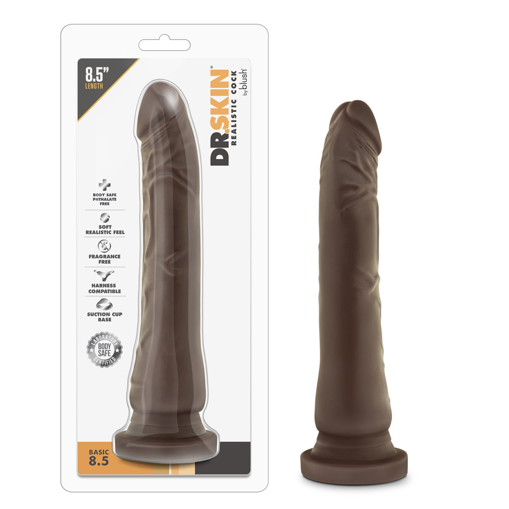 Dr. Skin Basic 8.5 in. Dildo Brown