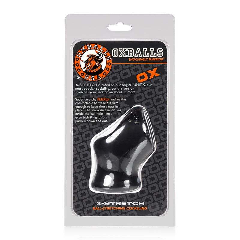 OxBalls Unit-X Stretch premium stretchy cocksling in black packaging for enhanced pleasure and performance