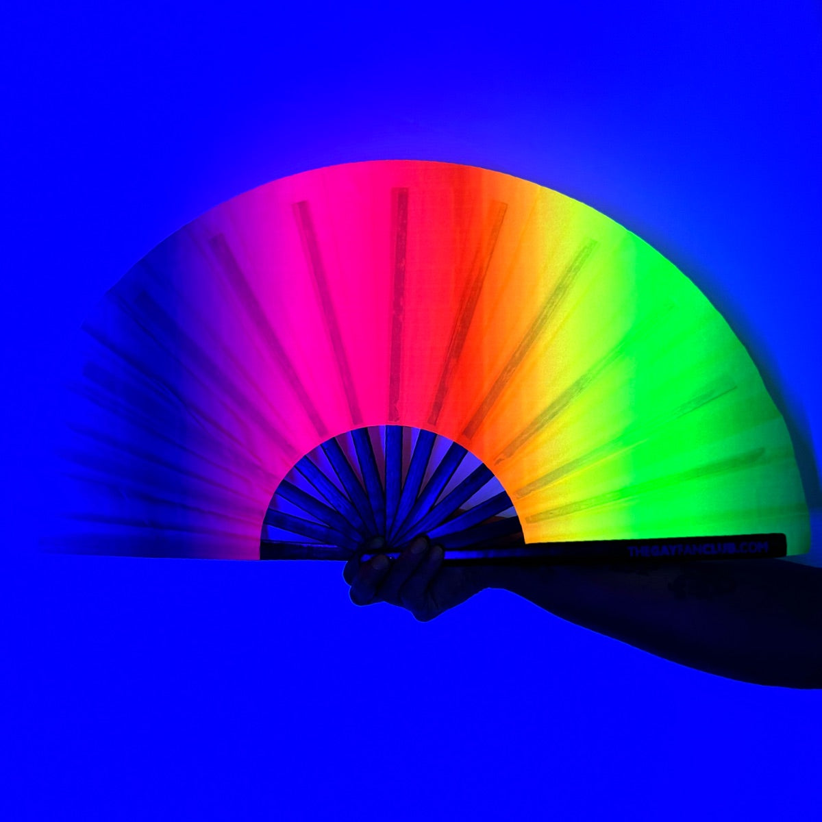 Rainbow Rave Fan by Hand Fan