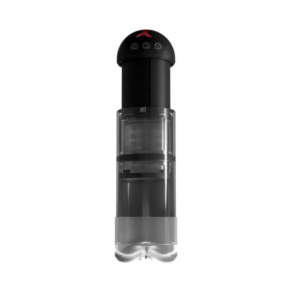 PDX Elite Extender Pro Rechargeable Vibrating Penis Pump Clear/Black by Cock & Balls
