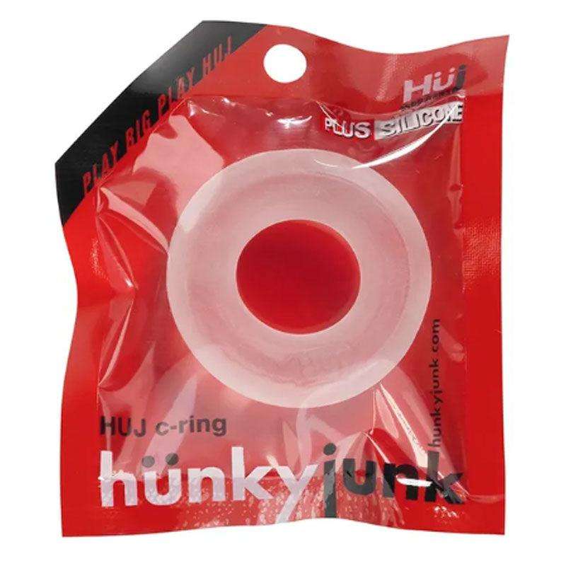Hunkyjunk HUJ C-Ring in packaging, premium silicone cock ring for enhanced performance.