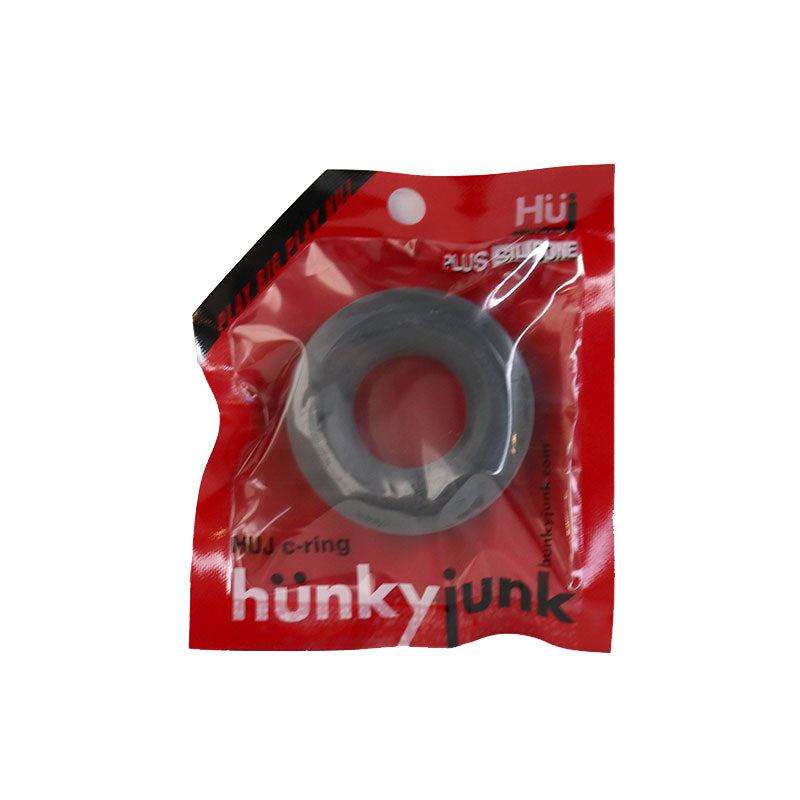 Hunkyjunk HUJ C-Ring in packaging, designed for enhanced pleasure and performance, made from soft, stretchy silicone.