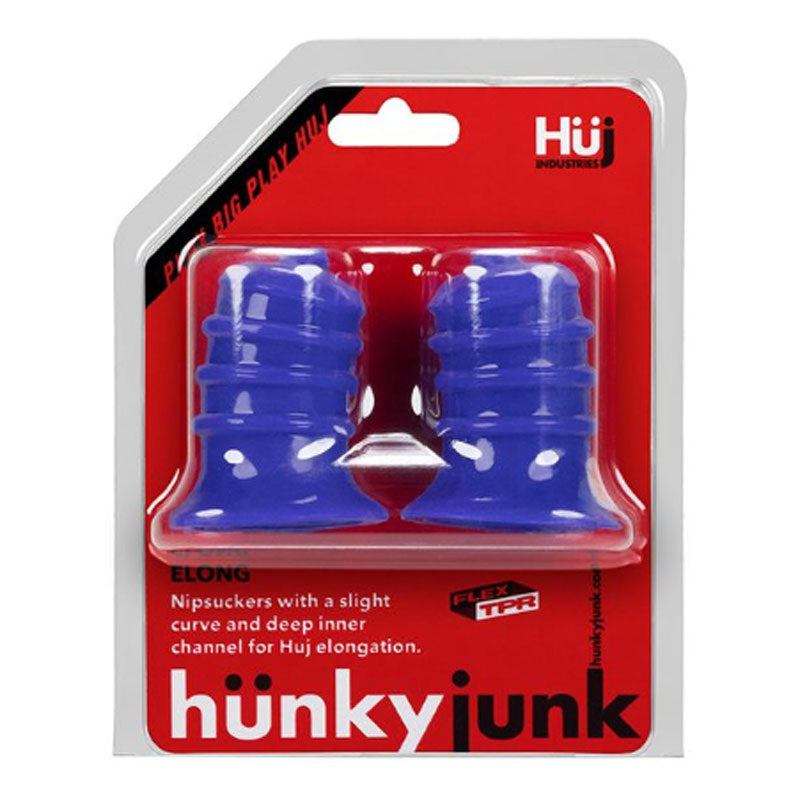 Hunkyjunk ELONG Wide Base Nipsuckers in packaging for nipple stimulation and arousal.