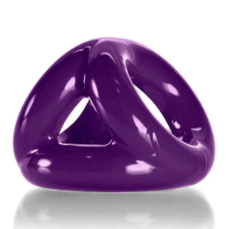 OxBalls Tri-Sport Cocksling in purple, featuring a tri-ring design for enhanced pleasure and performance.