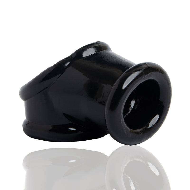 OxBalls POWERSLING Cocksling Ballstretcher, black silicone, innovative design for enhanced pleasure and support.