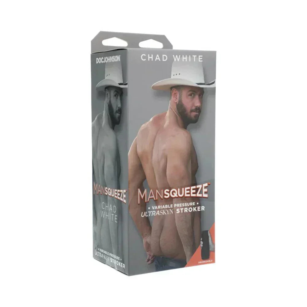 Man Squeeze ULTRASKYN Stroker Chad White edition packaging.