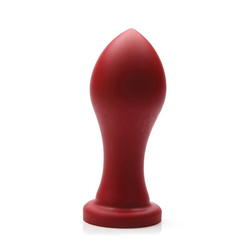Tantus H-Bomb XL premium silicone anal plug in deep red with ergonomic design for intense fullness and comfort