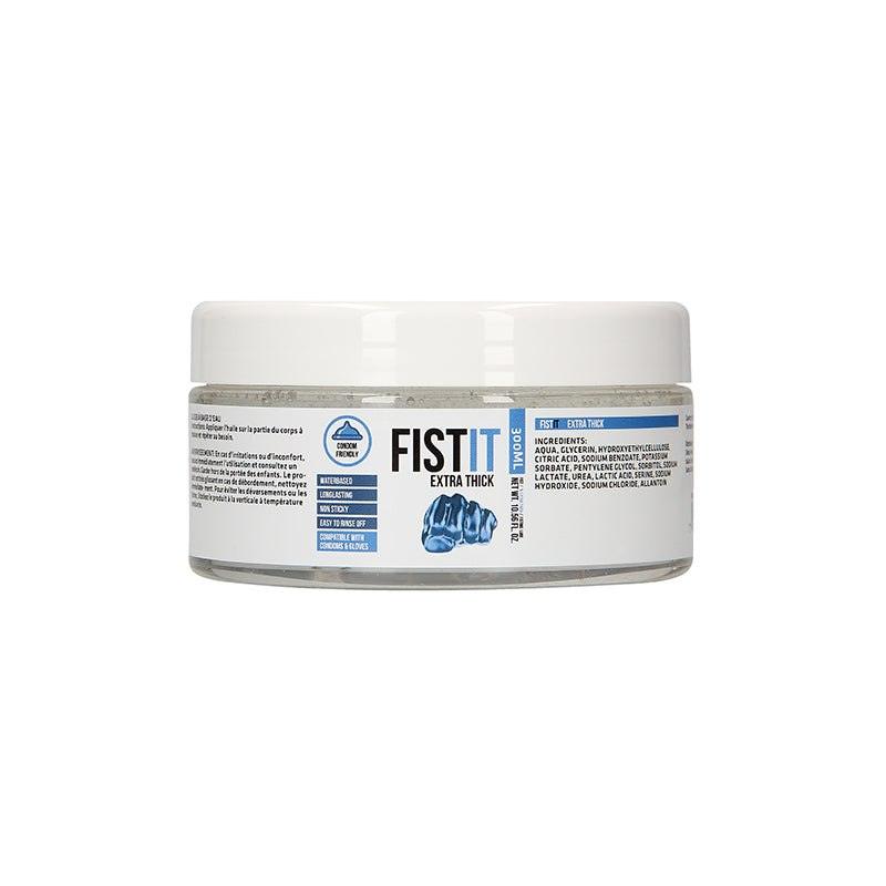 Fist It Extra Thick Personal Lubricant jar with label, featuring ultra-thick water-based formula for enhanced intimacy.