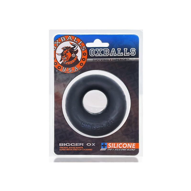 OxBalls Bigger Ox Thick Cockring in packaging, made from stretchy silicone TPR material for enhanced pleasure and performance.