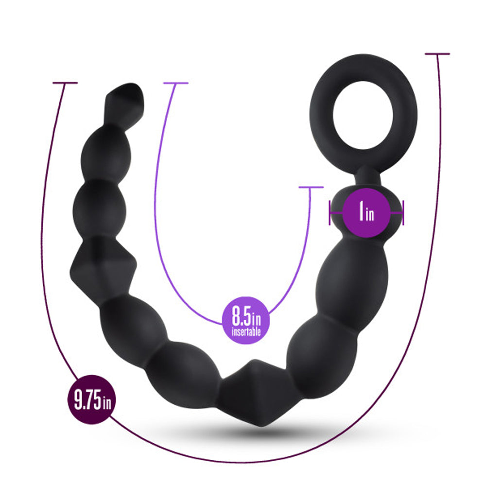 Blush Anal Adventures Platinum Silicone Beginner Anal Beads Black