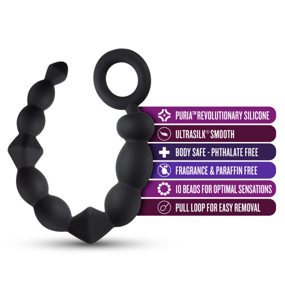 Blush Anal Adventures Platinum Silicone Beginner Anal Beads Black