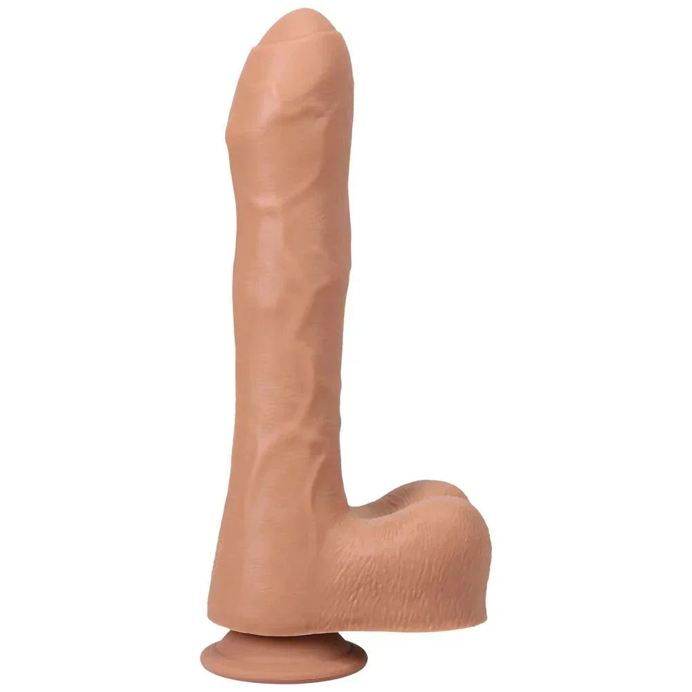 Fort Troff Uncut Thruster rechargeable silicone thrusting dildo with remote control and suction cup base tan 8.5 inches