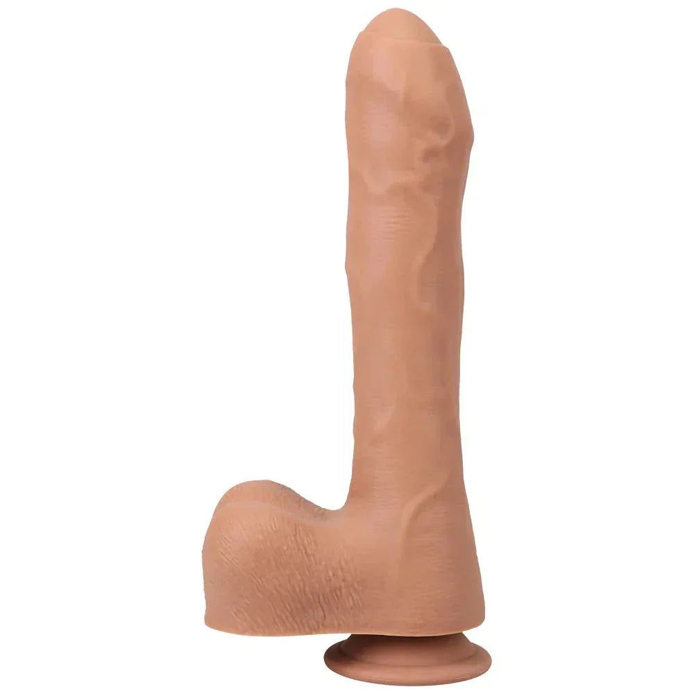 Fort Troff Uncut Thruster mini thrusting dildo with rechargeable remote control and suction cup base in tan silicone