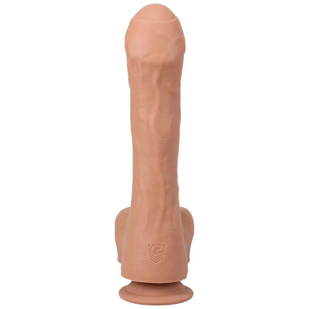 Fort Troff Uncut Thruster mini rechargeable thrusting dildo in tan silicone with suction base