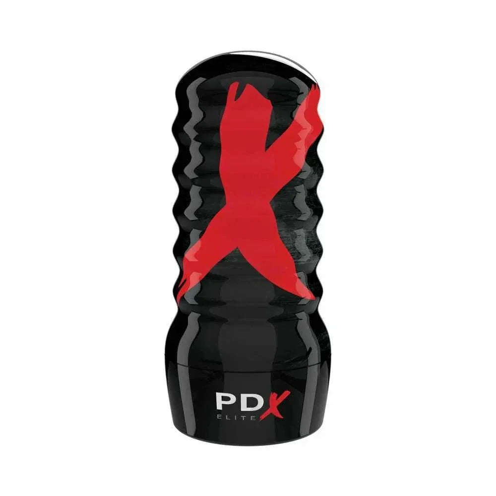 PDX Elite Air-Tight Stroker Frosted with ribbed exterior and ergonomic design.
