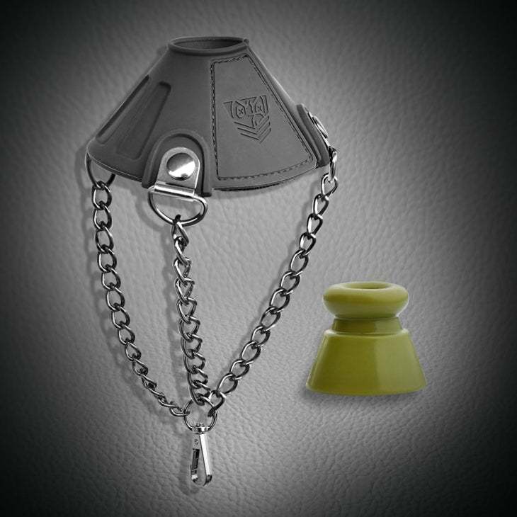 Fort Troff Apex Ball Chute Black with chains and Velcro closure for ball play enthusiasts.