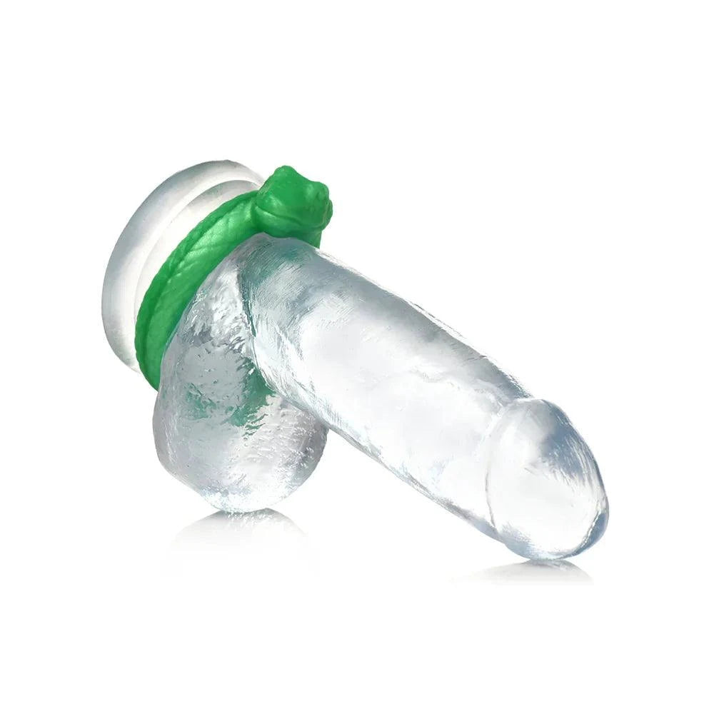 Creature Cocks Serpentine Silicone Cock Ring in jade green, enhancing intimate adventures with fantasy design.