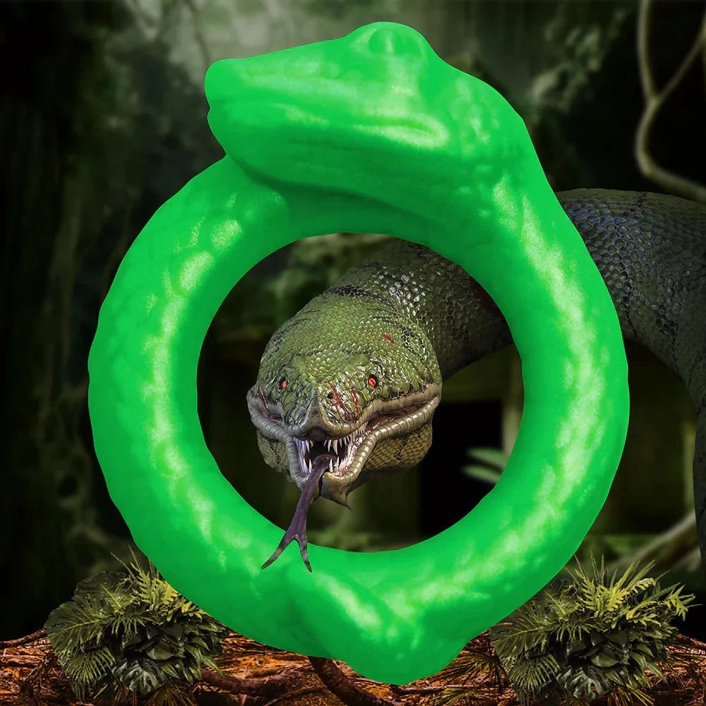 Creature Cocks Serpentine Silicone Cock Ring in jade green, designed for enhanced pleasure and performance.