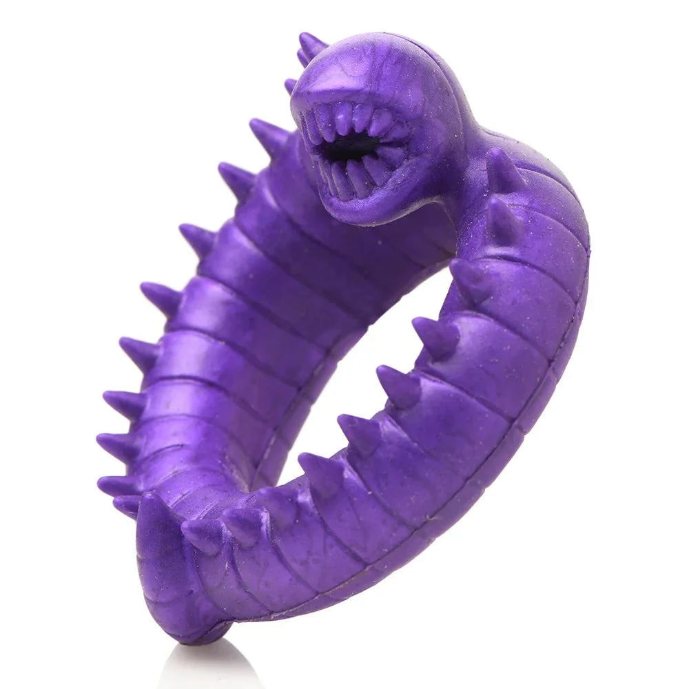 Purple Creature Cocks Slitherine Silicone Cock Ring with spiked design for enhanced pleasure.